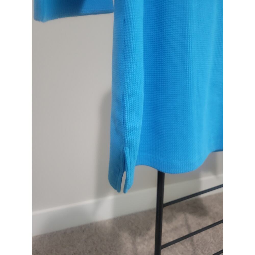 Quacker Factory Size M Turquoise Waffle Knit Top … - image 7